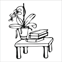 table for living room graphics coloring sign emblem outline drawing vector isolated on a white background single elements