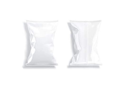 Blank white foil big chips pack mock up, top view