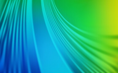 Light Blue, Green vector template with lines. A shining illustration, which consists of curved lines. The best colorful design for your business.