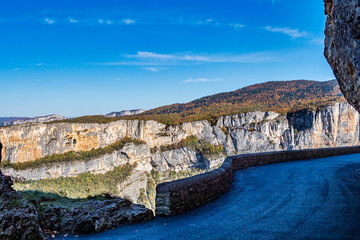 Landscape of Vercors in France - view of Combe Laval, Col del la Machine