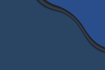Deep blue abstract background template with wave lines for business style.