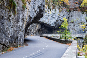Gorges de la Bourne, the Bourne canyon near Villard de Lans, Vercors in France