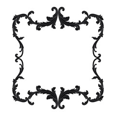 Vintage Ornament Element in baroque style with filigree and floral engrave the best situated for create frame, border, banner. It's hand drawn foliage swirl like victorian or damask design arabesque.