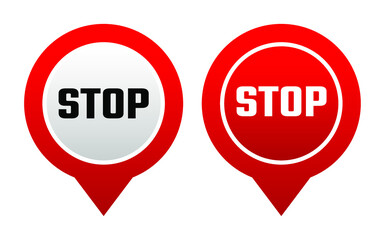 set of stop sign