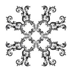 Classical baroque vector of vintage element for design. Decorative design element filigree calligraphy vector. You can use for wedding decoration of greeting card and laser cutting.