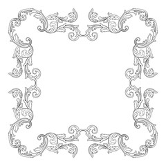 Classical baroque vector of vintage element for design. Decorative design element filigree calligraphy vector. You can use for wedding decoration of greeting card and laser cutting.