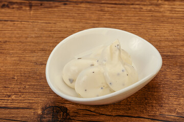 Caesar cream sauce with parmesan and herbs