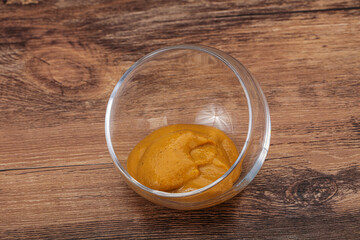 Mustard sauce in the bowl