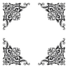 Classical baroque vector of vintage element for design. Decorative design element filigree calligraphy vector. You can use for wedding decoration of greeting card and laser cutting.