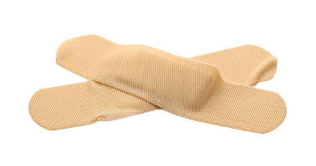 Medical adhesive band aid, plaster isolated on white background 
