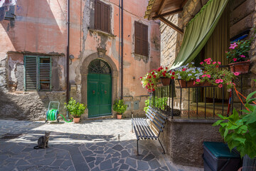 Scenic sight in the village of Civitella d'Agliano, Province of Viterbo, Lazio, Italy.