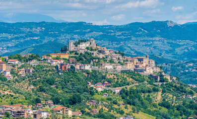 Fototapeta na wymiar Panoramic view of Monte San Giovanni Campano, village near Frosinone, Lazio, Italy.