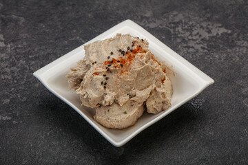 Herring butter spread in the bowl