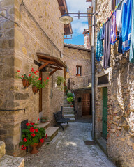 The beautiful village of Poggio Vittiano near the Lago del Salto. Province of Rieti, Lazio, Italy.