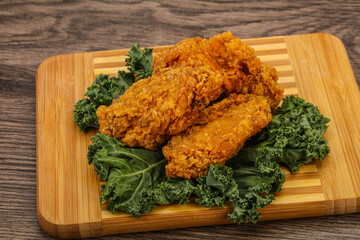 Hot fried crispy chicken wings