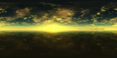 Obraz premium sea panorama, HDRI, environment map , Round panorama, spherical panorama, equidistant projection, 360 high resolution panorama 3d rendering, 