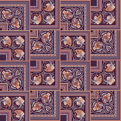 Vector nature patch pattern. Mosaic background