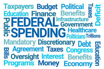 Obraz premium Federal Spending Word Cloud on White Background