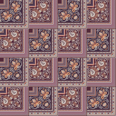 Vector nature patch pattern. Mosaic background