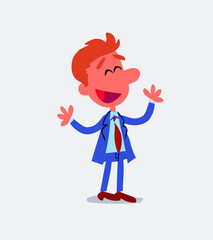 Pleased businessman explaining something
