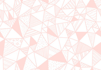 Hand drawn seamless doodle vector pattern with triangles and textures. Fabric or backdrop illustration.