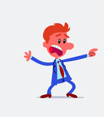 Shocked business man pointing
