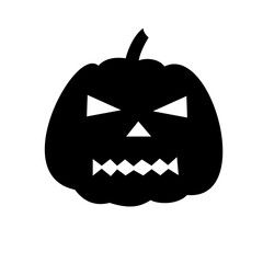 Vector illustration of a pumpkin on Halloween. The evil pumpkins. Black pumpkin.