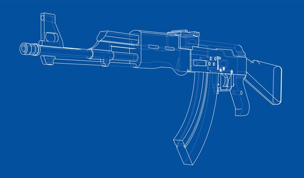 Machine Gun. 3D illustration