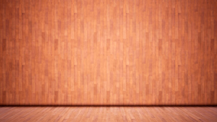 Concept or conceptual vintage or grungy brown background of natural wood or wooden old texture floor and wall as a retro pattern layout. A 3d illustration metaphor to time, material, emptiness,  age