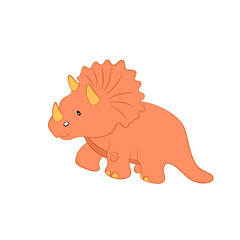 Cartoon dinosaur color hand drawn  character. Dino handdrawn clipart.Isolated scandinavian cartoon illustration for kids game, book