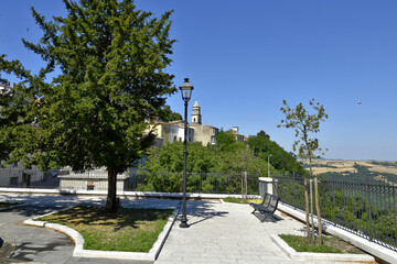 An avenue of a public park in the old town of Andretta, in the Campania region, Italy.