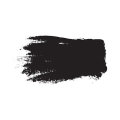 Black brush stroke isolated on white background. Trendy brush stroke for black ink paint, grunge backdrop, dirt banner, watercolor design and dirty texture. Brush stroke vector illustration