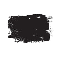Black brush stroke isolated on white background. Trendy brush stroke for black ink paint, grunge backdrop, dirt banner, watercolor design and dirty texture. Brush stroke vector illustration