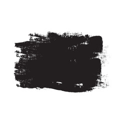 Black brush stroke isolated on white background. Trendy brush stroke for black ink paint, grunge backdrop, dirt banner, watercolor design and dirty texture. Brush stroke vector illustration