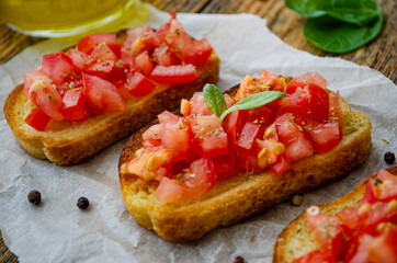 bruschetta with tomato and basil