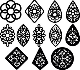 Mandala Earring SVG, Earrings Template for Cutting