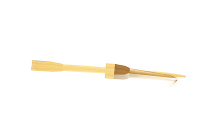 Luxury golden chopsticks isolated on white background. 3D render