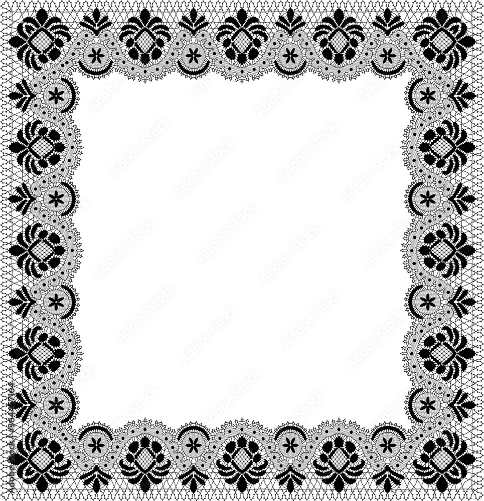 Wall mural Black lace frame