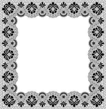 Black lace frame