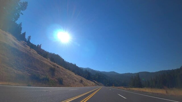 Picturesque beautiful smooth roads in California. USA.