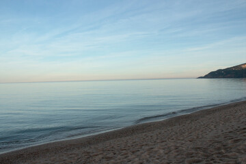 calm sea water in the late afternoon