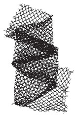 Black patterned net. Abstract monochrome background of coarse crumpled net pattern.  Rope net vector silhouette. Vector illustration.
