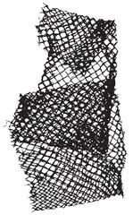 Black patterned net. Abstract monochrome background of coarse crumpled net pattern.  Rope net vector silhouette. Vector illustration.
