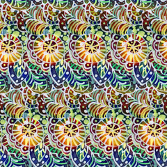 The intricate batik pattern