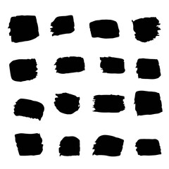  Isolated black abstract spots of different shapes