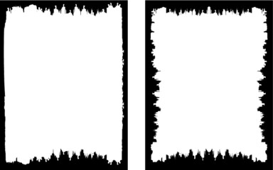 Fototapeta premium Vector Frames. rectangles for image. distress texture . Grunge Black borders isolated on the background . Dirt effect . geometric shapes for your design