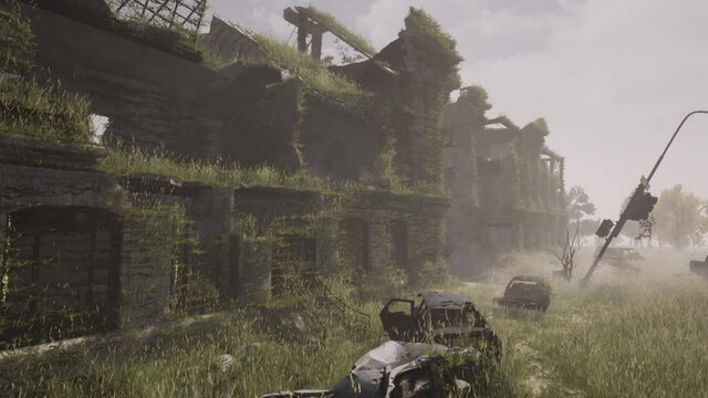 post apocalypse ruined city  destroyed city