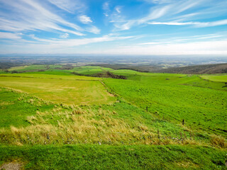 北海道上士幌町、ナイタイ高原牧場の広大な風景です