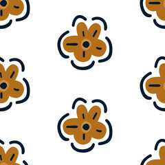 seamless floral pattern with hand drawn doodle flowers. creative floral designs for fabric, wrapping, wallpaper, textile, apparel.