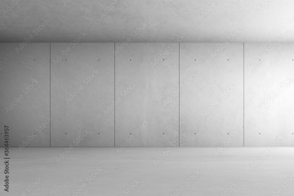 Poster abstract architecture space, interior with concrete wall. 3d render.